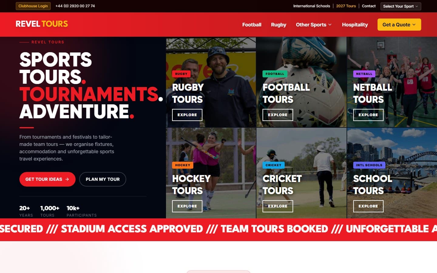 Revel Tours website